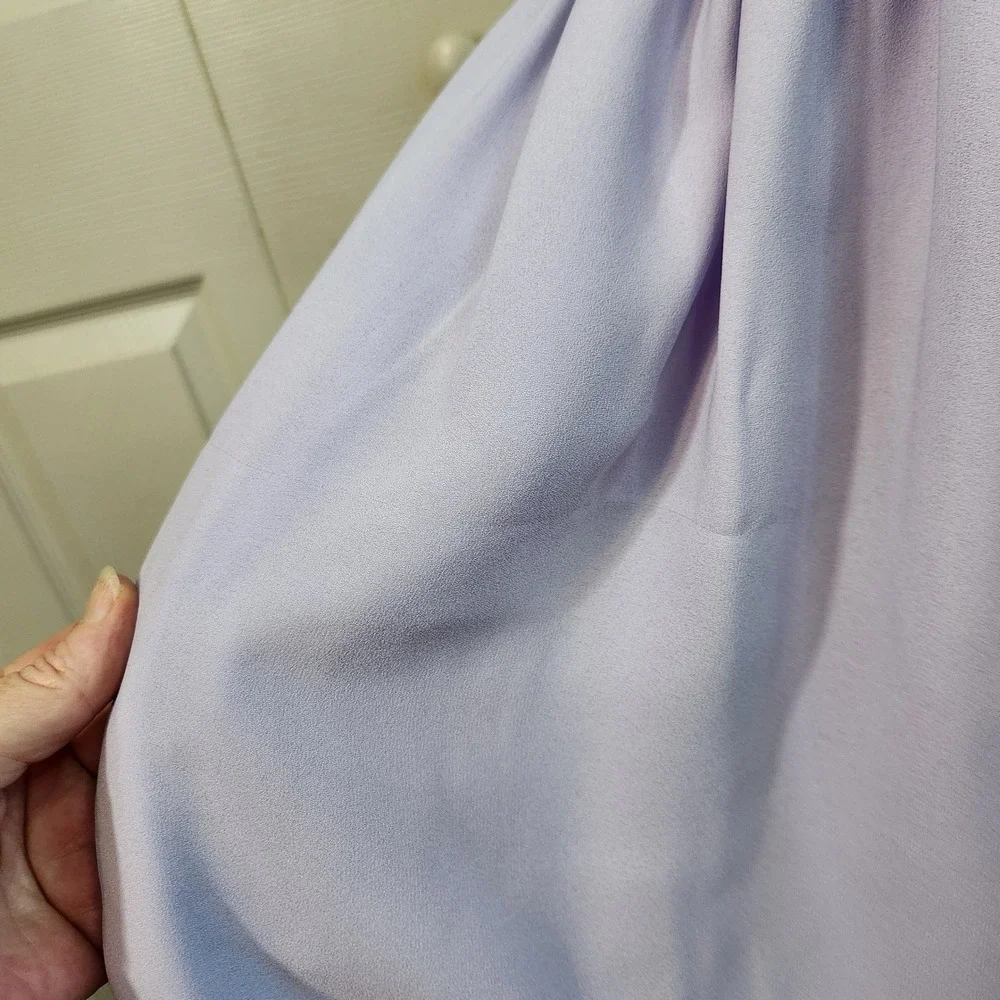LILLUSORY Lavender Smocked Flutter Sleeve Ruffle Hem Dress XL V-Neck Pastel Boho